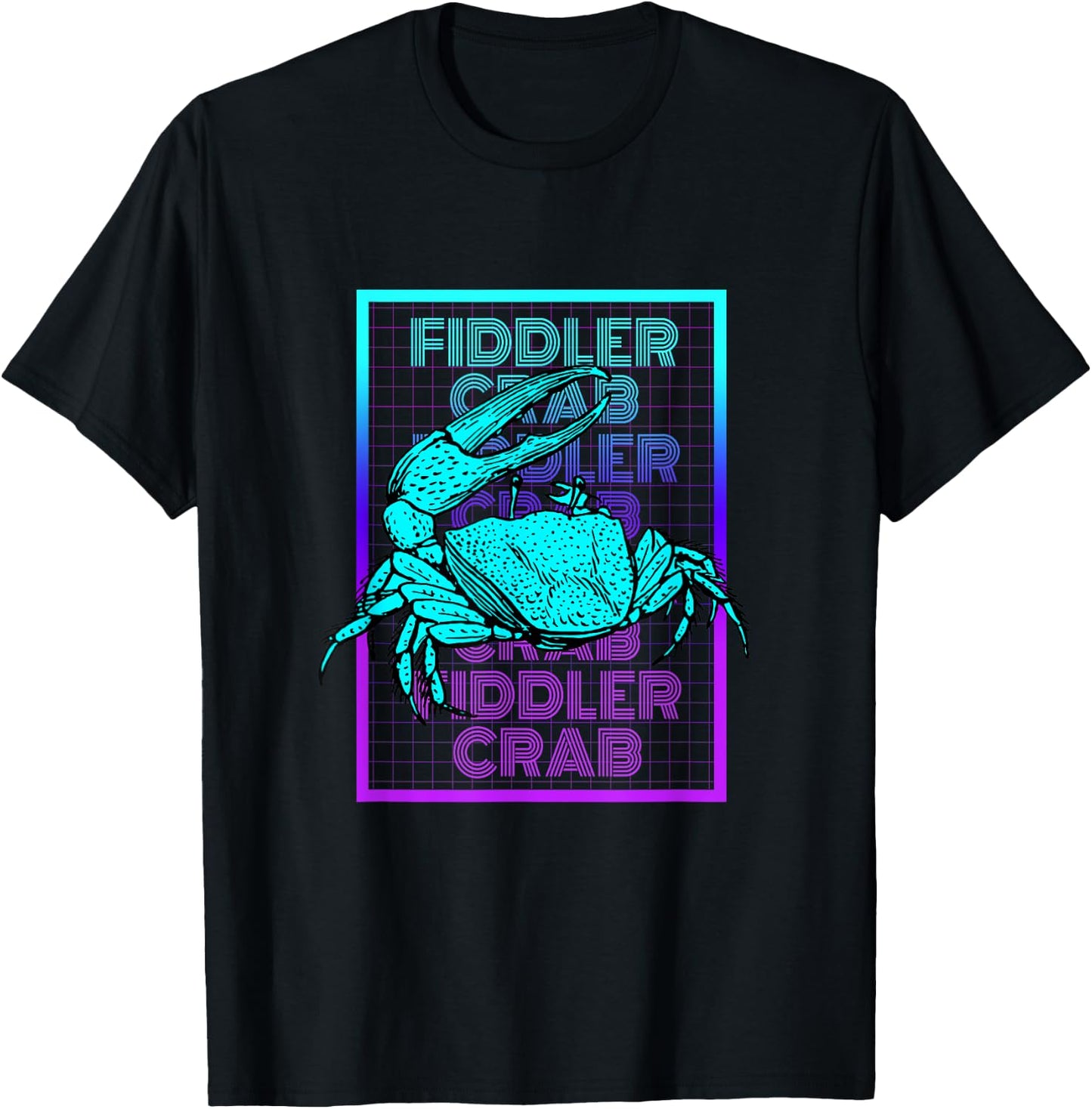 Fiddler Crab Vintage Retro Fiddler Crab T-Shirt - T-Shirt | Black