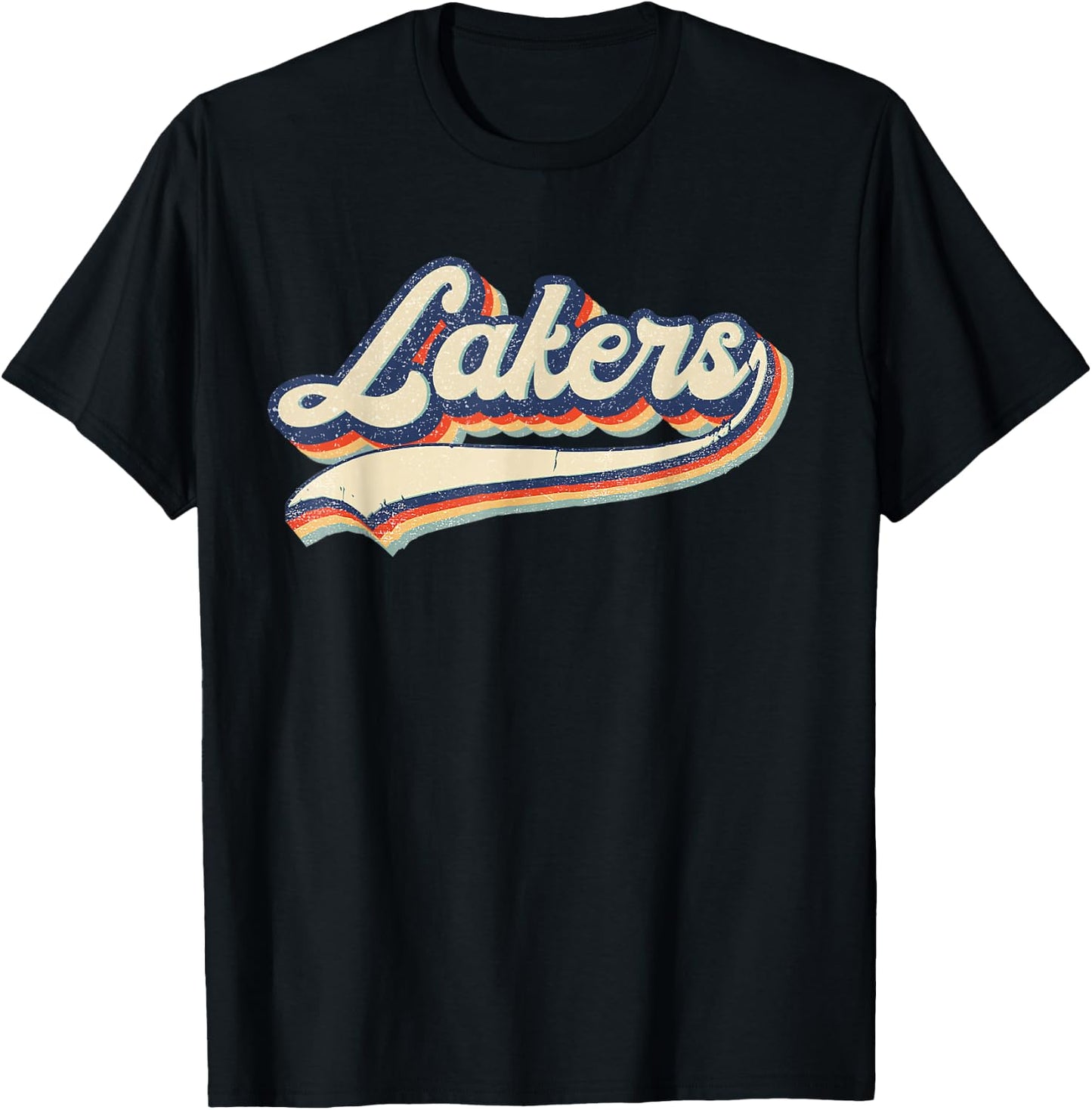Lakers Name Vintage Retro Gift Men Women Boy Girl T-Shirt - T-Shirt | Black