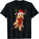 Funny Goldendoodle Dog Tree Christmas Lights Pajama Men Women Kids T-Shirt - T-Shirt | Black
