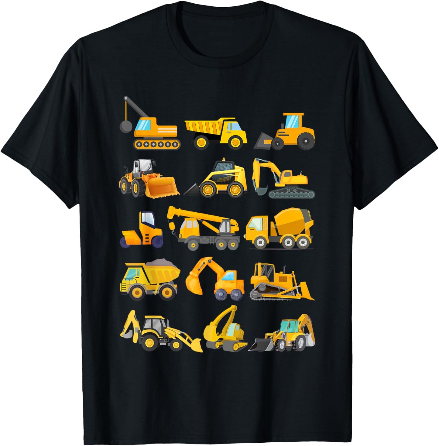 Construction Excavator Boys, Girls, Men, Women Construction T-Shirt - T-Shirt | Black