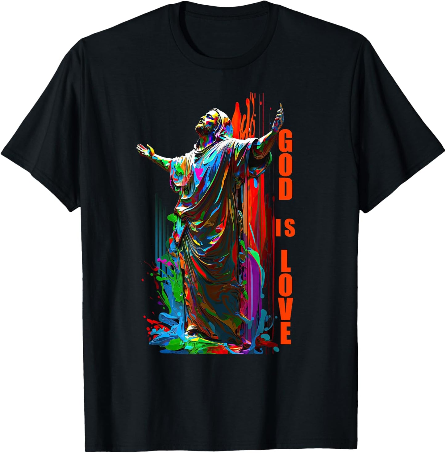 Christ God is Love Graffiti Design for Christian Jesus T-Shirt - T-Shirt | Black