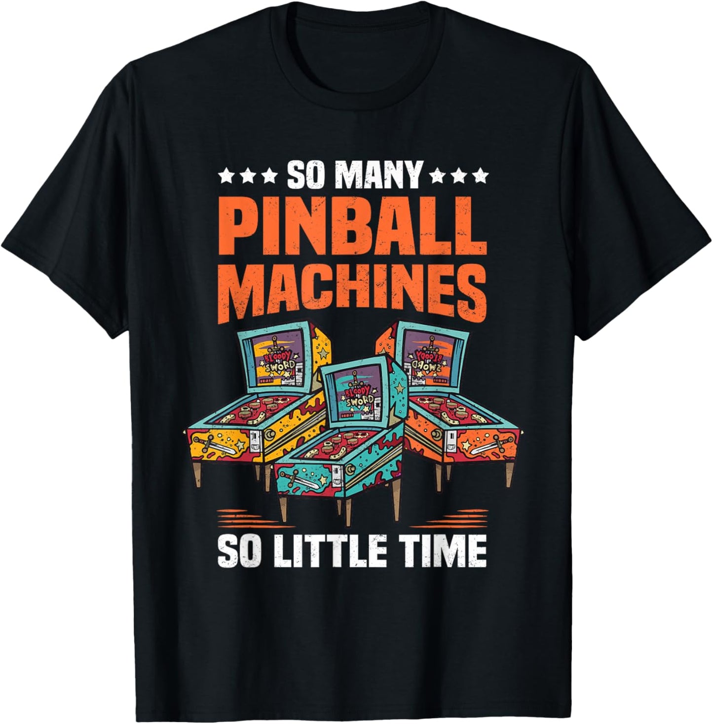 Pinball Machine Retro Gaming Pinball T-Shirt - T-Shirt | Black