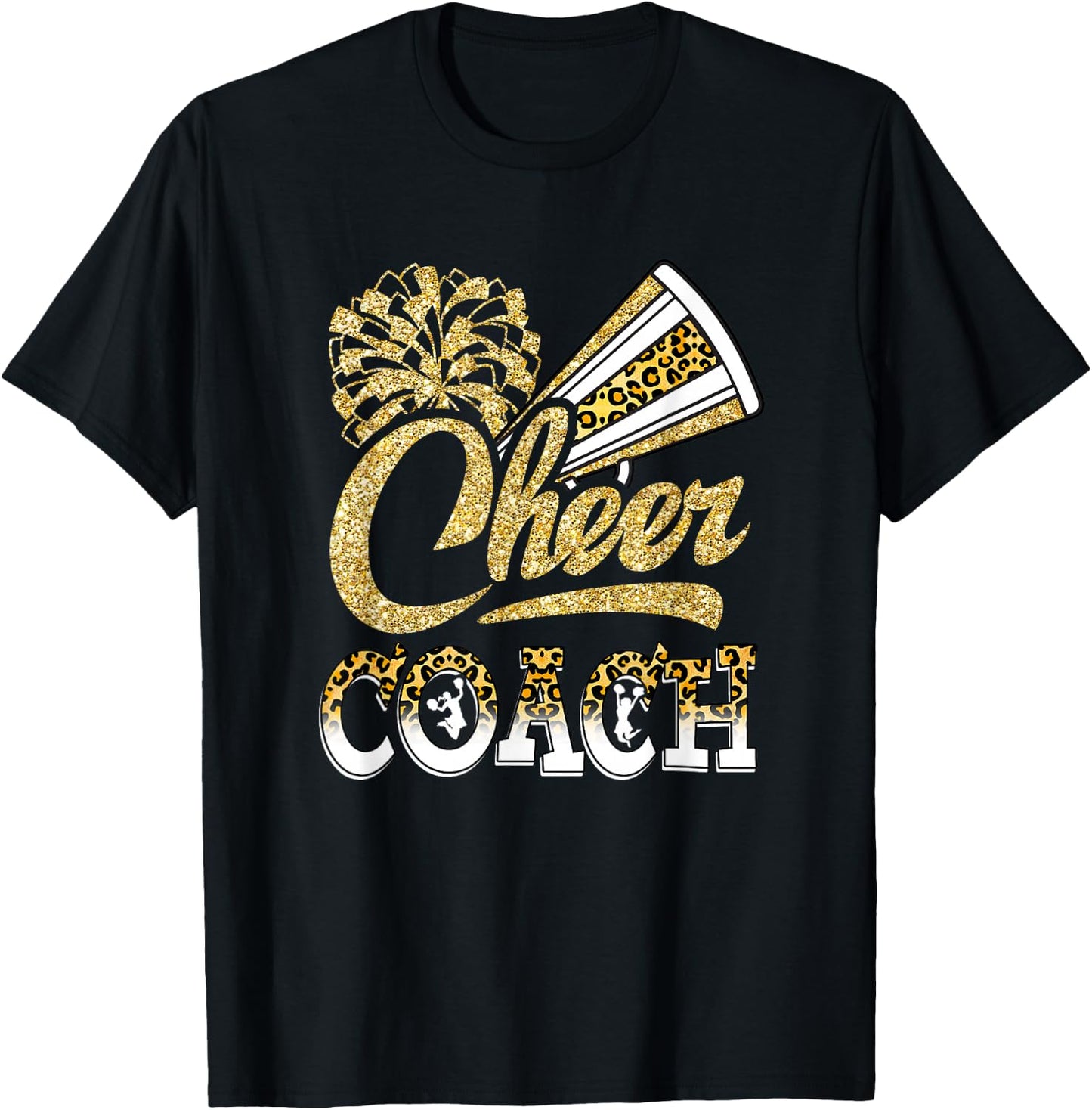 Cheer Coach Biggest Fan Cheerleader Mother's Day T-Shirt - T-Shirt | Black