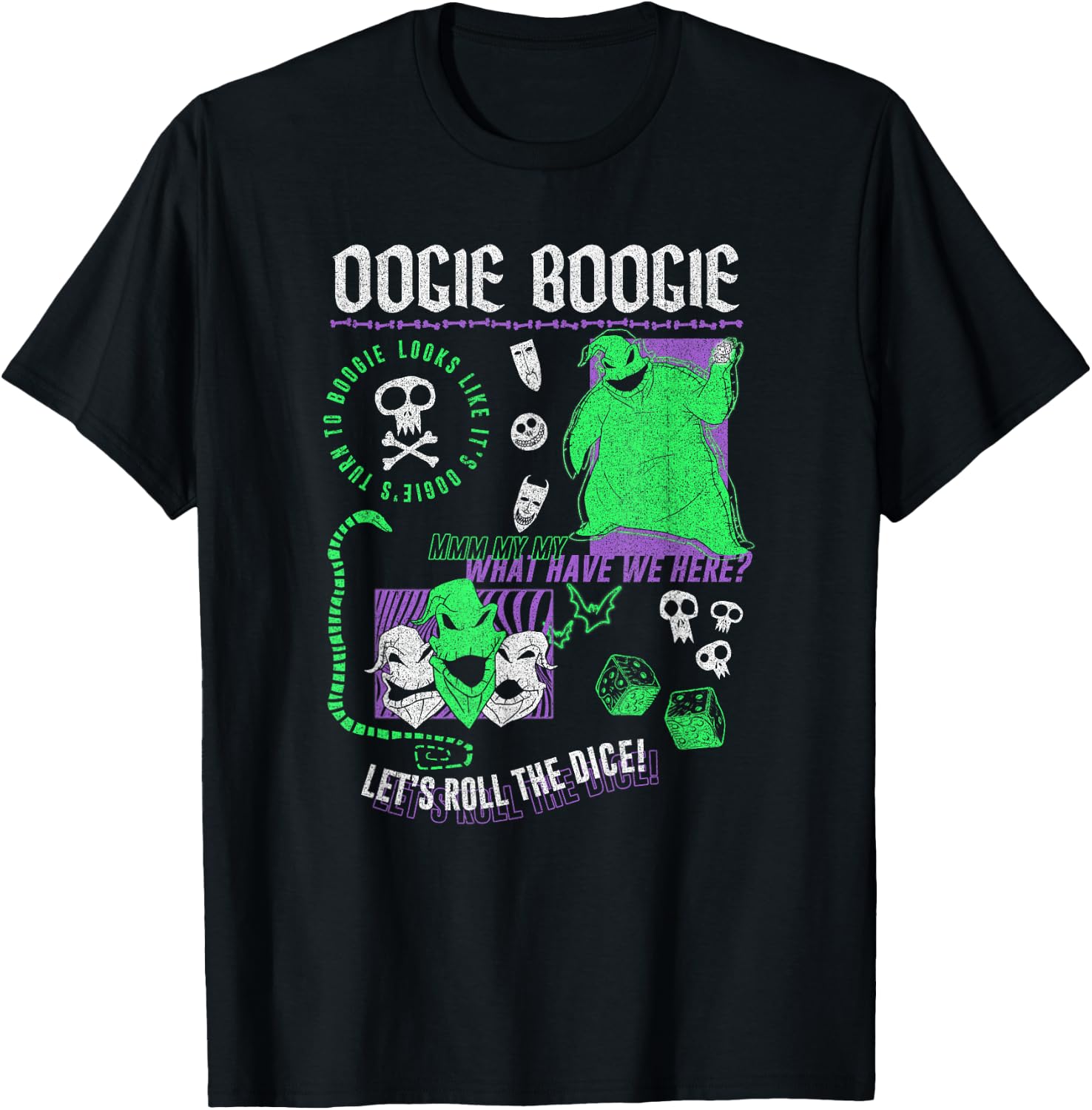 Disney The Nightmare Before Christmas Oogie Boogie Poster T-Shirt - T-Shirt | Black