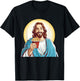 Funny Movie Night with Jesus and Popcorn Box Costume T-Shirt - T-Shirt | Black