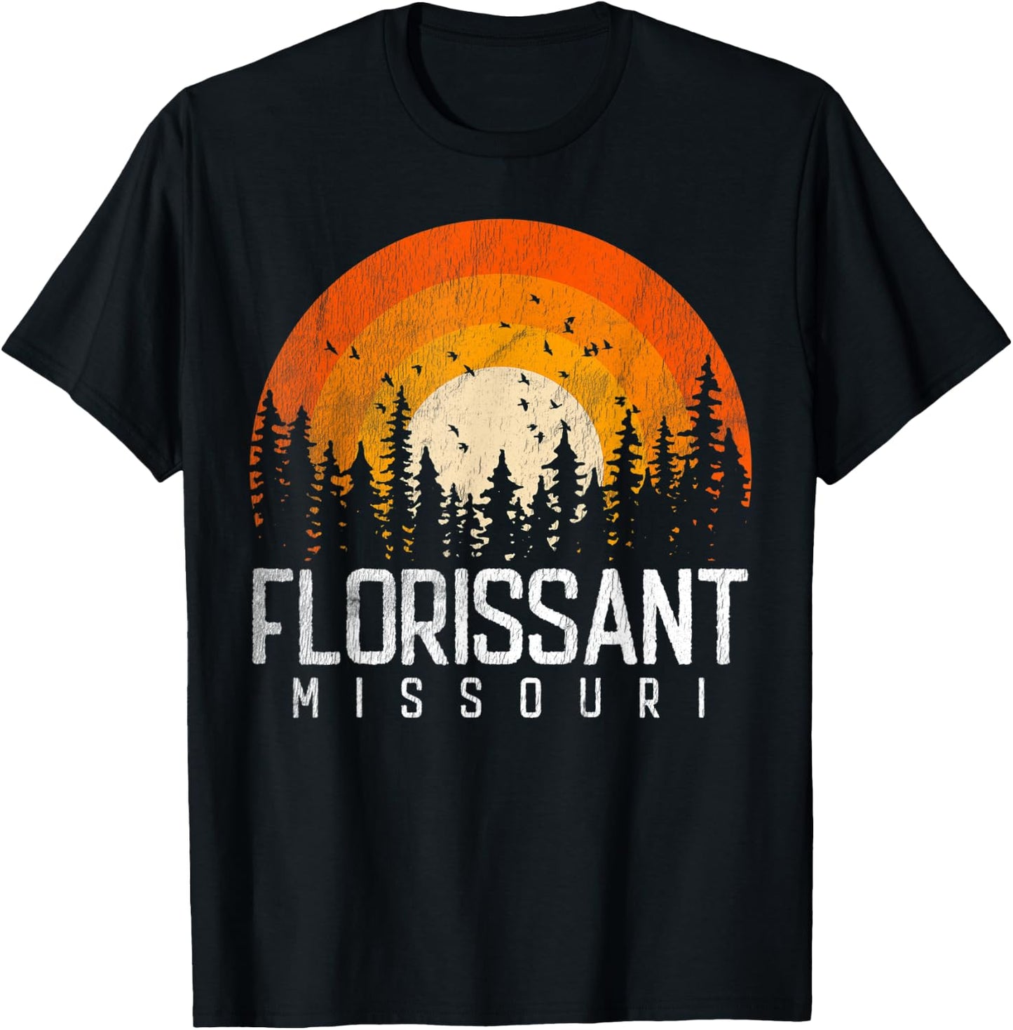 Florissant Missouri MO Shirt Retro Vintage 70s 80s 90s Gift T-Shirt - T-Shirt | Black