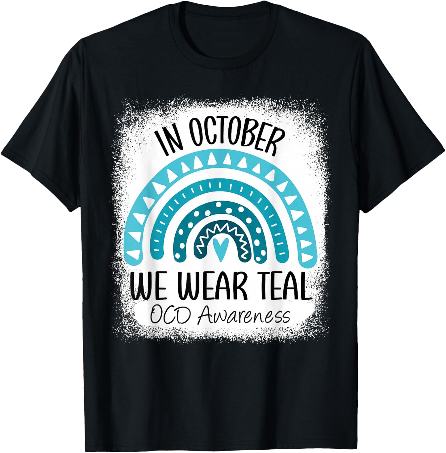 Rainbow Ribbon Obsessive-Compulsive Disorder OCD Awareness T-Shirt - T-Shirt | Black