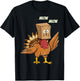 Thanksgiving Turkey Cat Meow Funny Men Women Thanksgiving T-Shirt - T-Shirt | Black