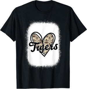 Football Tigers School Sports Fan Team Spirit T-Shirt - T-Shirt | Black