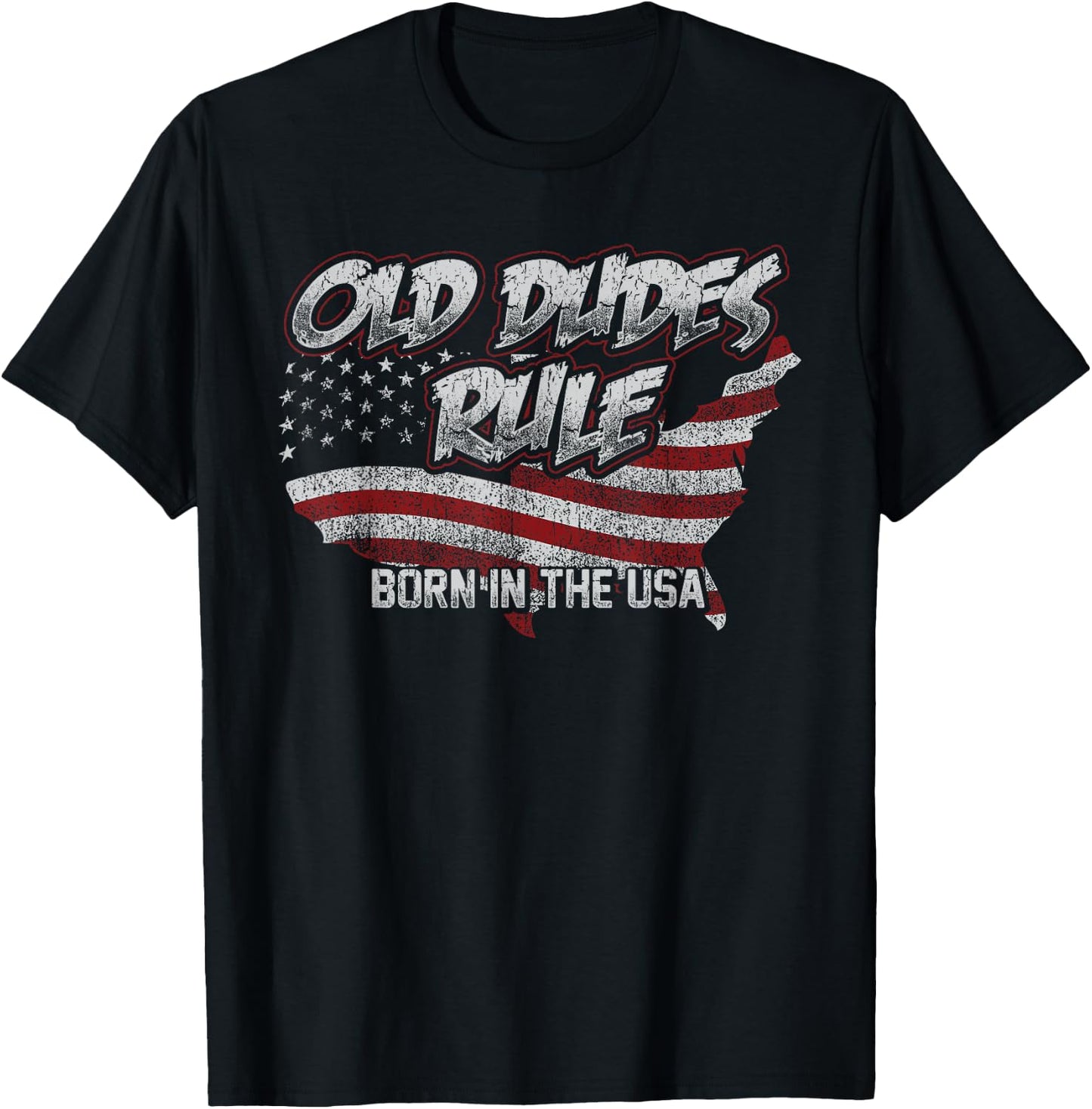 Old Dudes Rule Born In The Usa T-Shirt - T-Shirt | Black