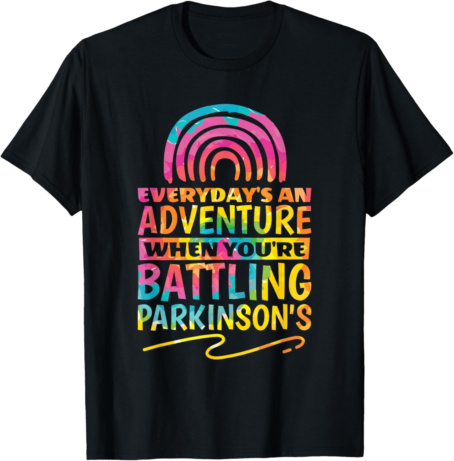 Parkinson Support & Parkinson Warrior Designs Parkinson Quote Design for Parkinson's Awareness Cotton Blend - Black, Small T-Shirt - T-Shirt | Black
