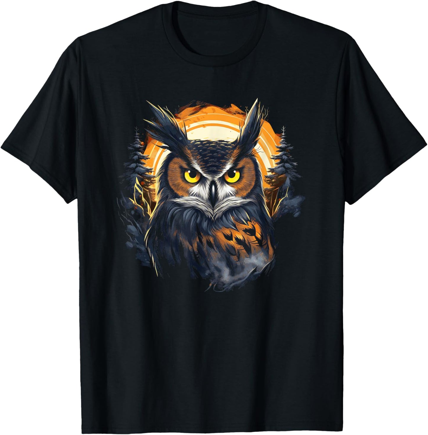 Great Horned Owl T-Shirt - T-Shirt | Black