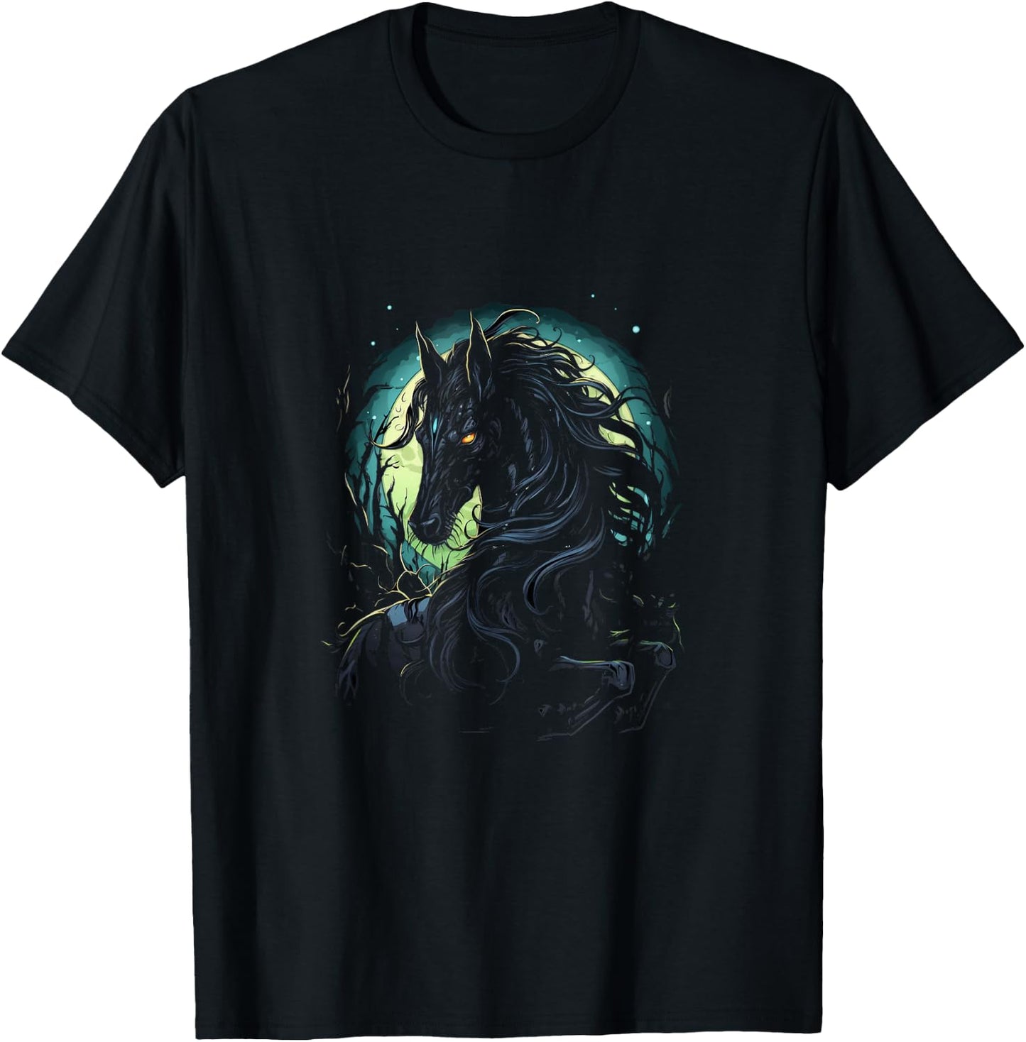 Gothic Horse Creepy Dark Horses Animal Goth T-Shirt - T-Shirt | Black