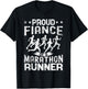 Proud Fiance of a marathon runner Fiance gifts distressed T-Shirt - T-Shirt | Black