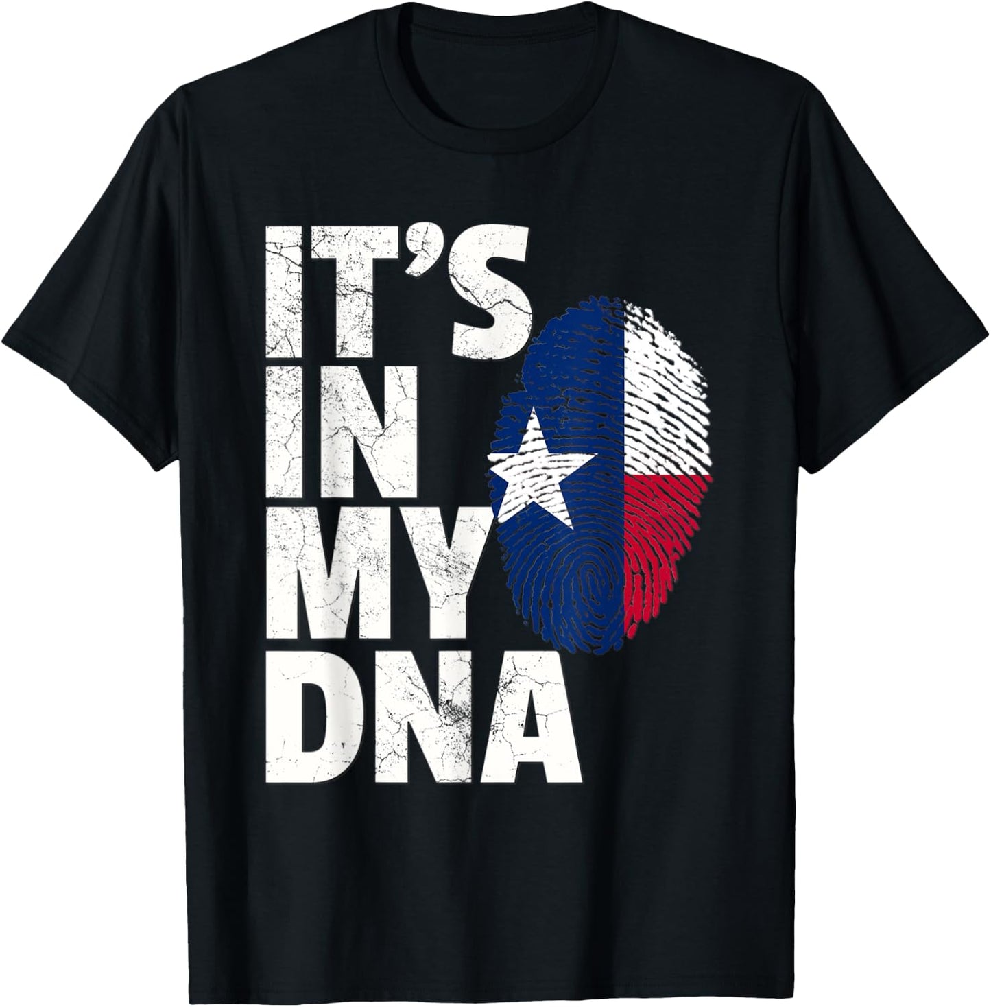 It's In My DNA Texas Fingerprint, Pride Texas America T-Shirt - T-Shirt | Black