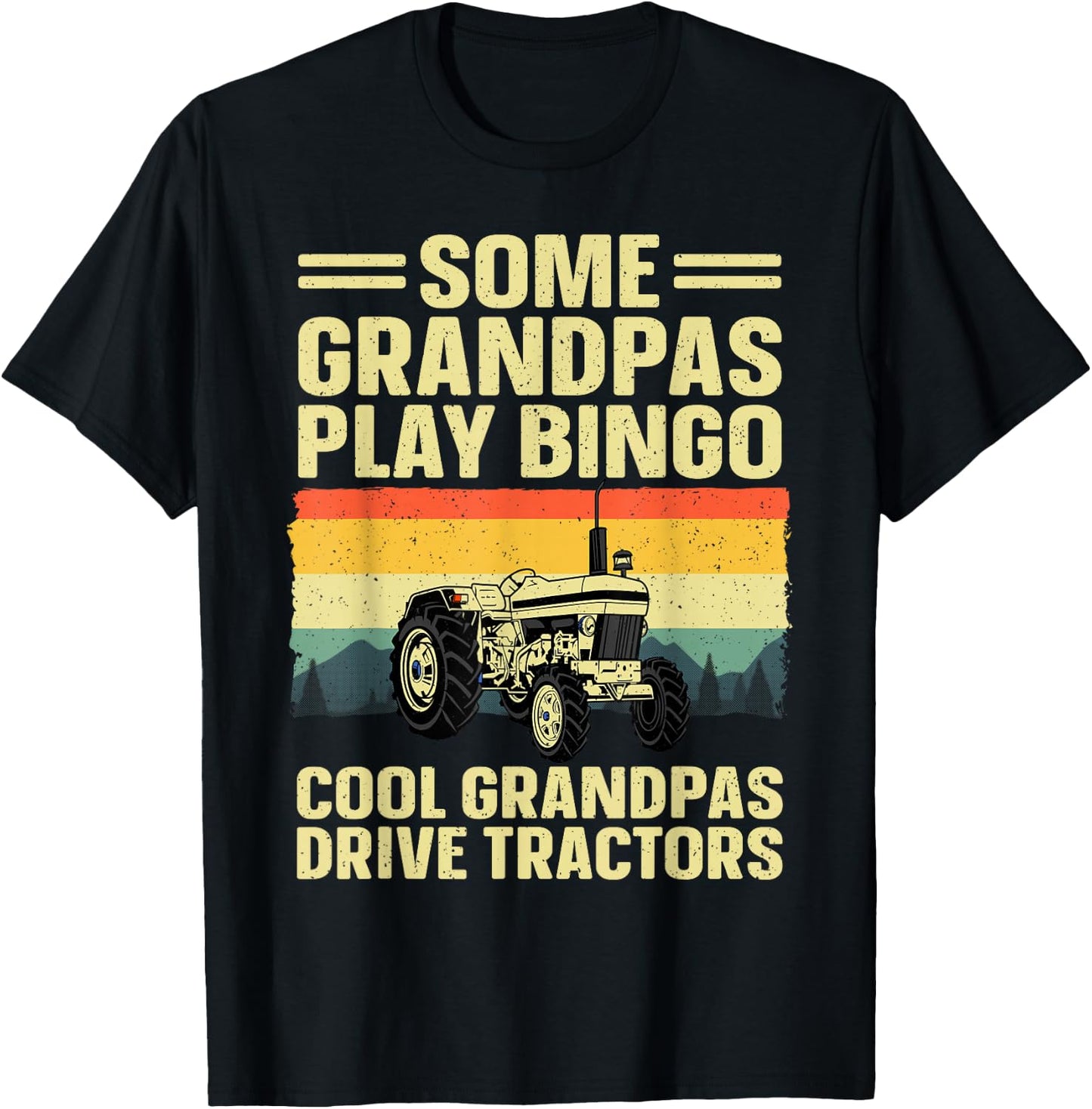 Cool Tractor Art For Grandpa Men Farming Farmer Farm Tractor T-Shirt - T-Shirt | Black