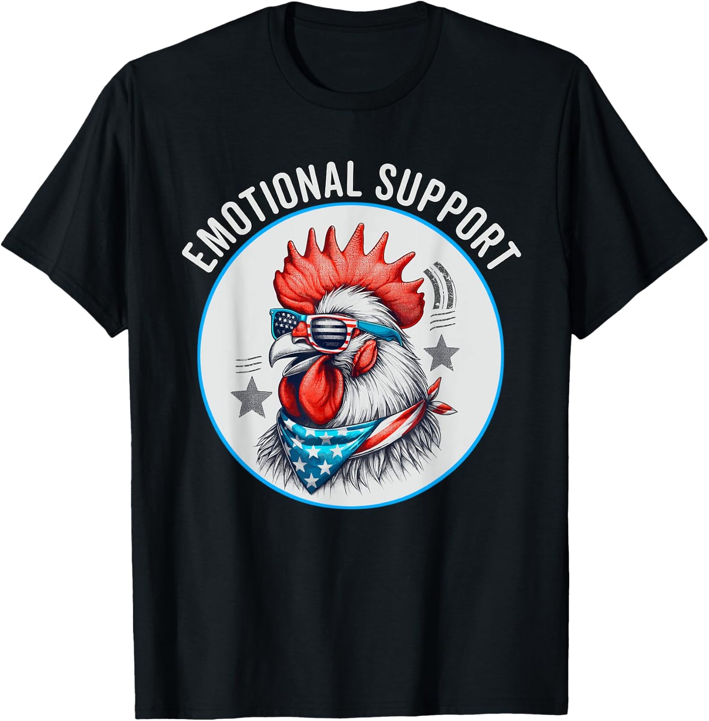 Chicken Emotional Support Cock with American Flag Men T-Shirt - T-Shirt | Black