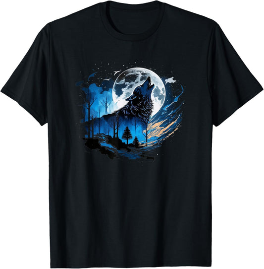 Wolf And Wolves Men Women Kids T-Shirt - T-Shirt | Black