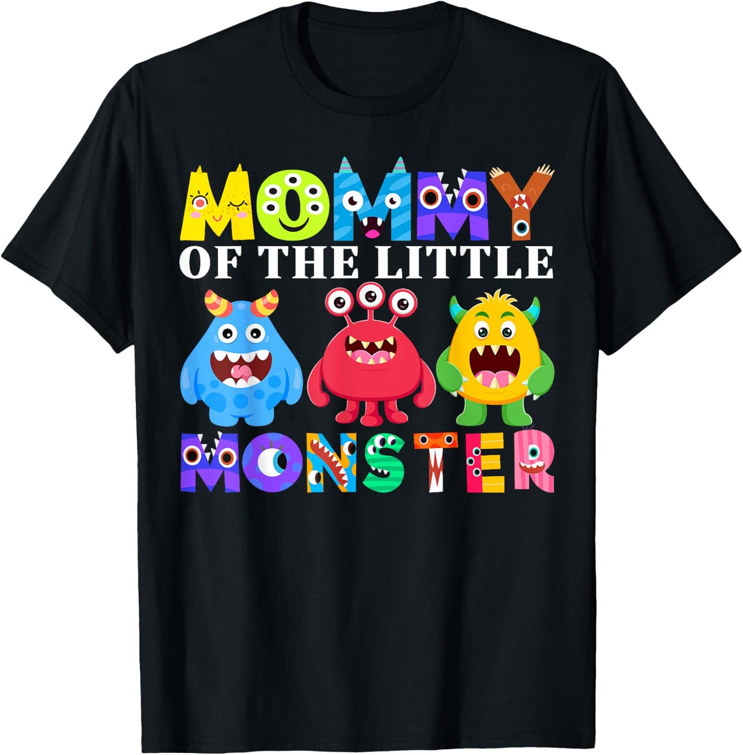 Mommy Little Monster Kids 1st Birthday Party Family Monster T-Shirt - T-Shirt | Black