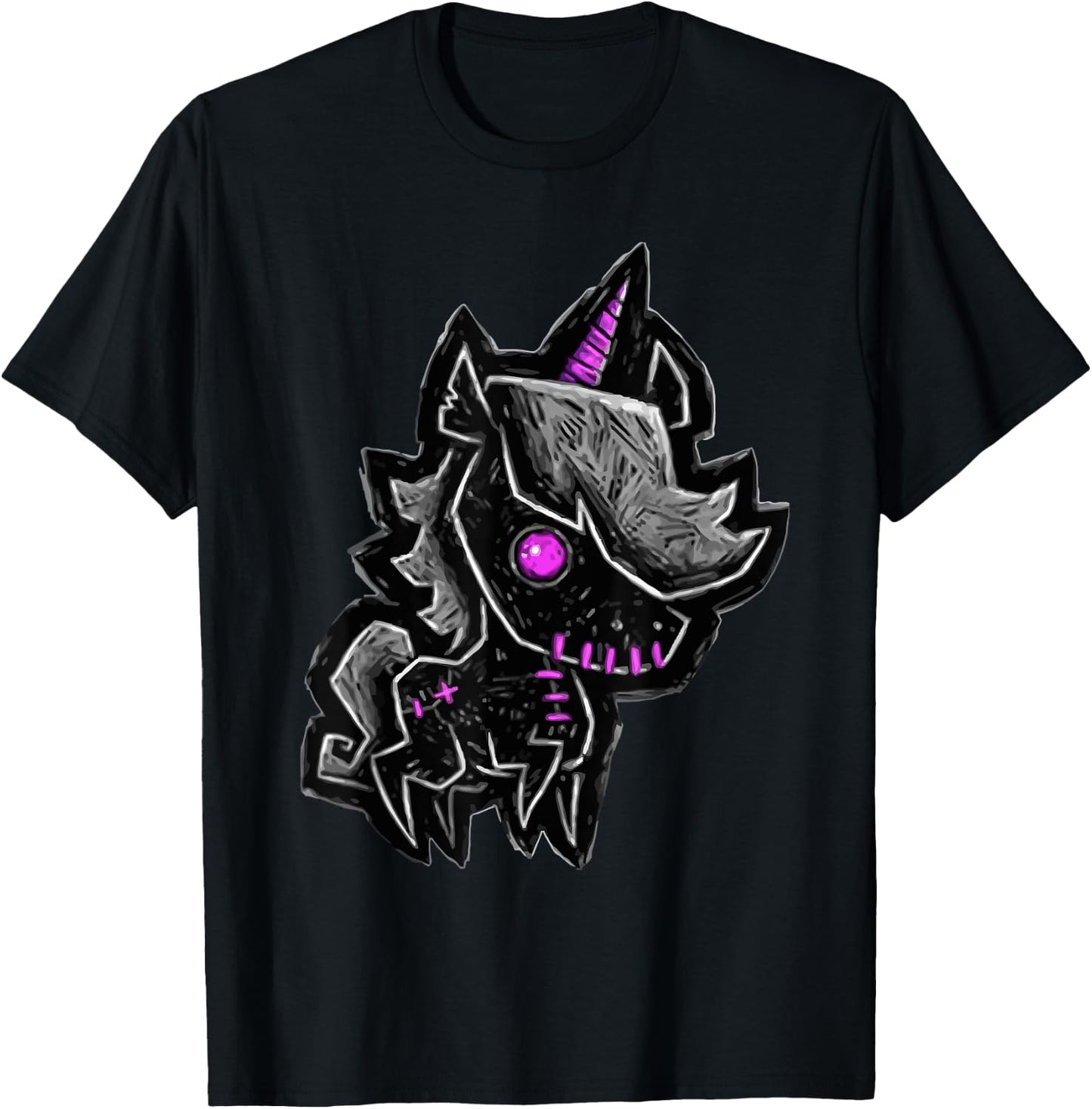 Creepy emo goth teen gothic unicorn graphic T-Shirt - T-Shirt | Black