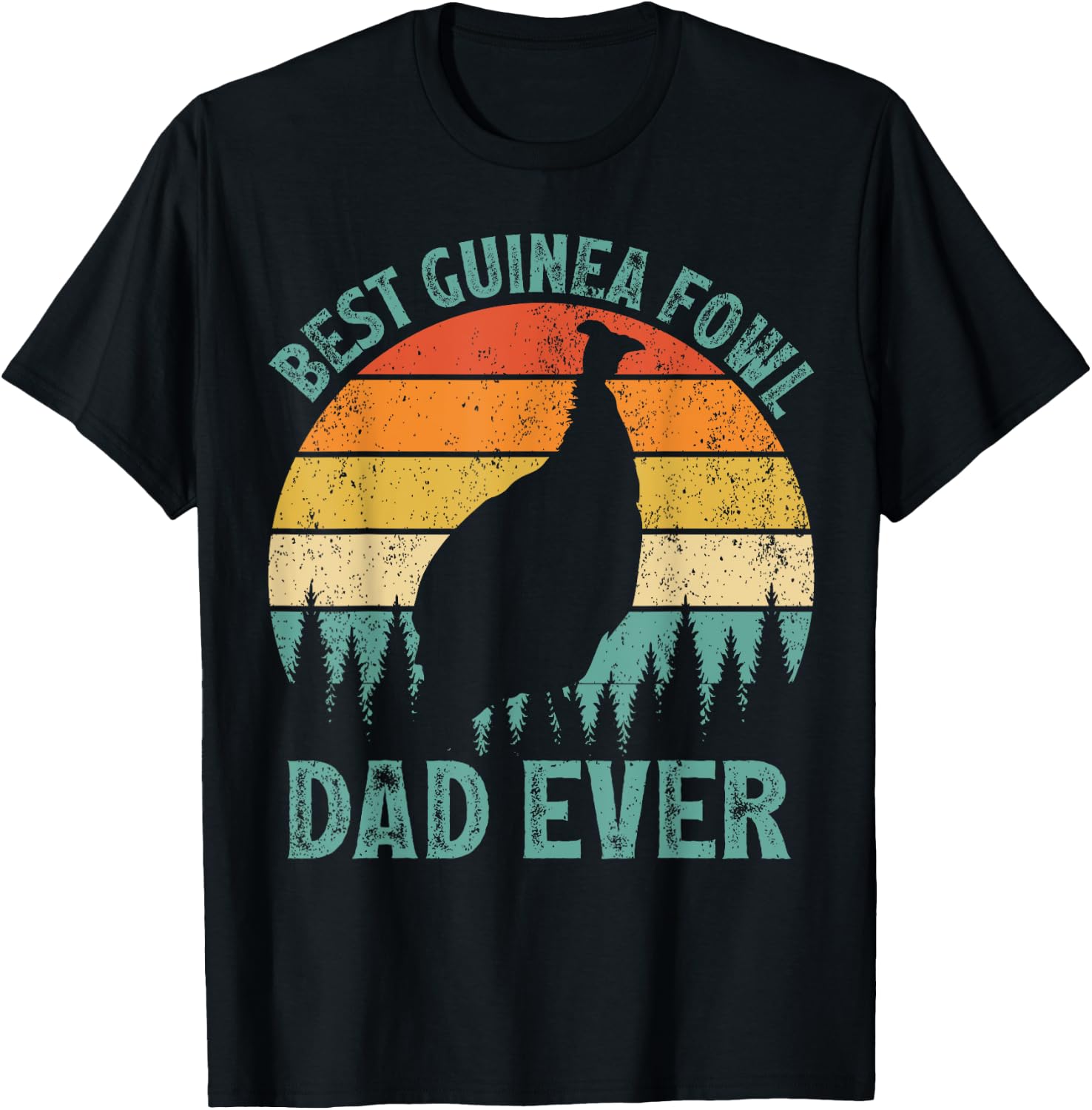 Funny Vintage Best Guinea Fowl Dad Ever Father's Day T-Shirt - T-Shirt | Black