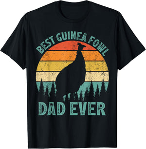 Funny Vintage Best Guinea Fowl Dad Ever Father's Day T-Shirt - T-Shirt | Black