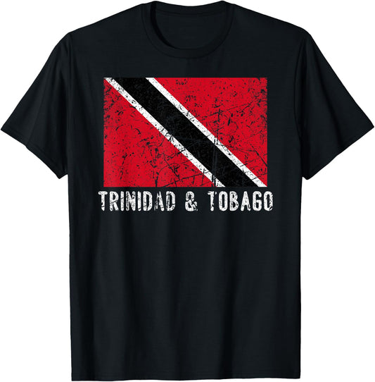 Trinidad And Tobago Distressed Caribbean Men Women Kids T-Shirt - T-Shirt | Black
