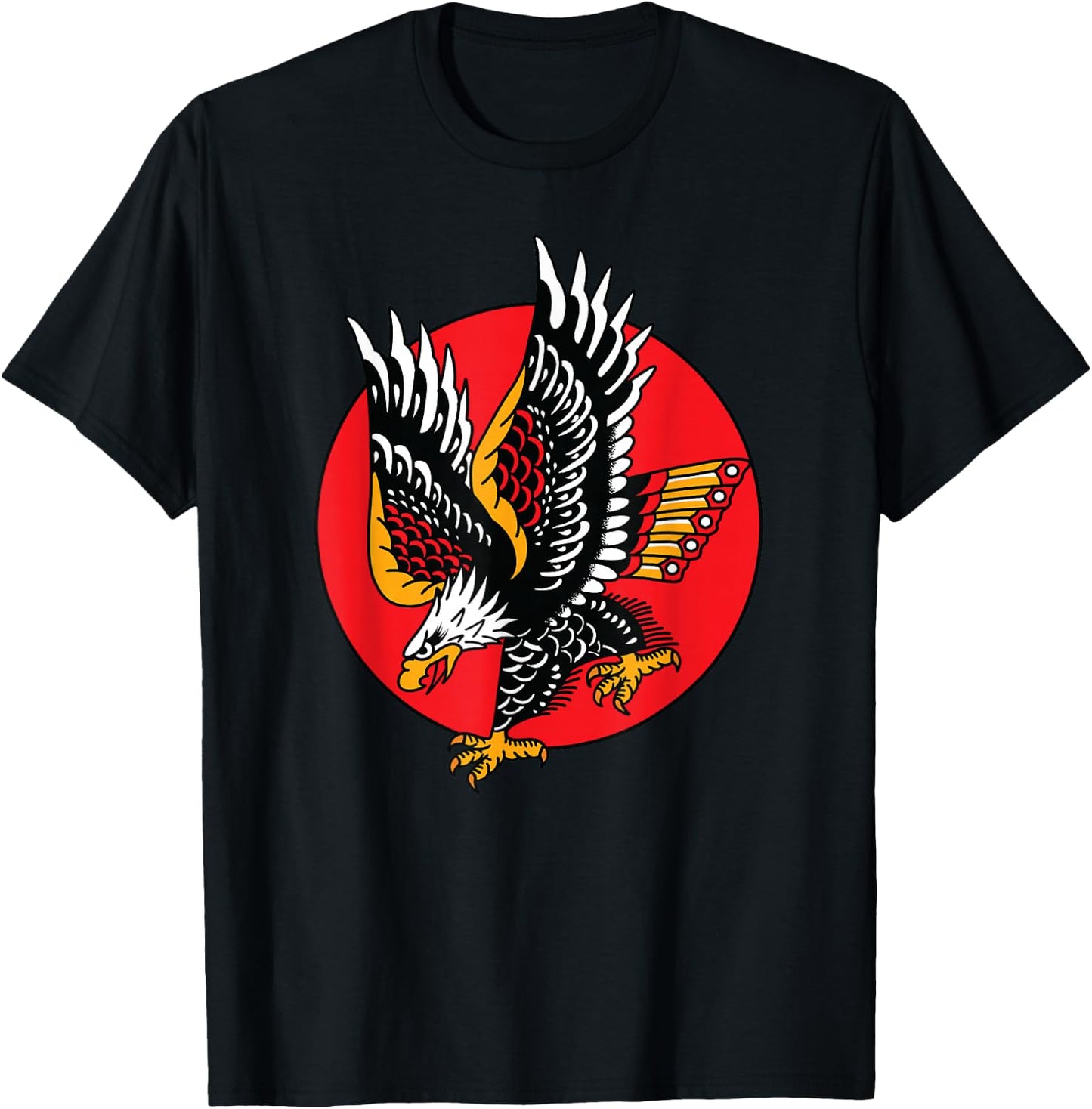Eagle American Traditional Tattoo Ink Old School Flash Inked T-Shirt - T-Shirt | Black