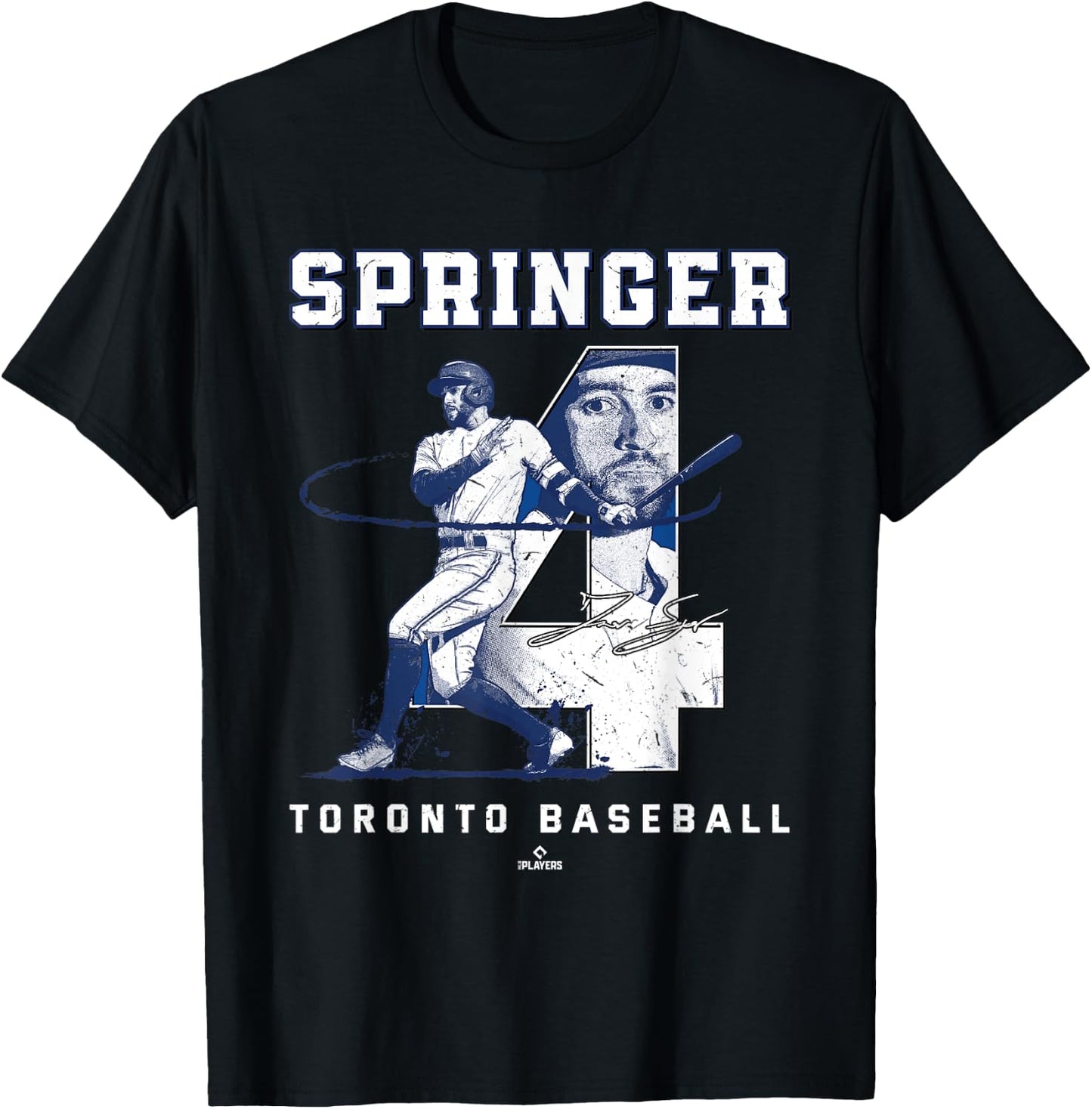 Number and Portrait George Springer Toronto MLBPA T-Shirt - T-Shirt | Black