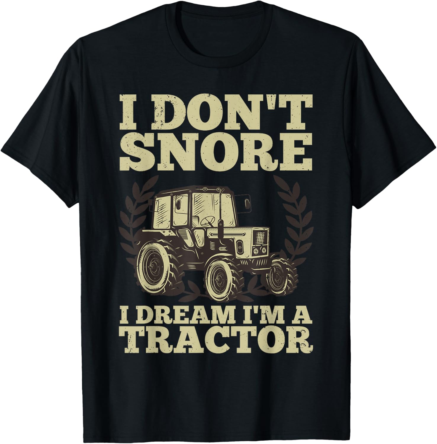 Cute Tractor Dad Kids Agriculture Farmer Snore Truck T-Shirt - T-Shirt | Black