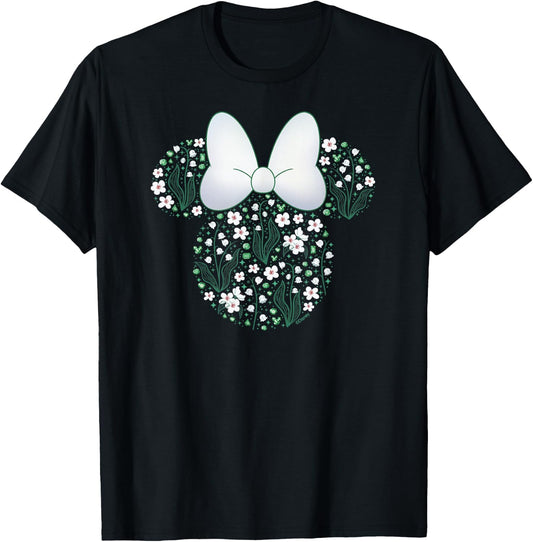 Disney Minnie Mouse May Birth Month Birthstone & Flowers T-Shirt - T-Shirt | Black