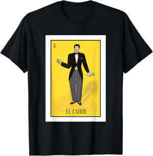El Catrin Lottery The Gentleman Lottery Mexican paper T-Shirt - T-Shirt | Black