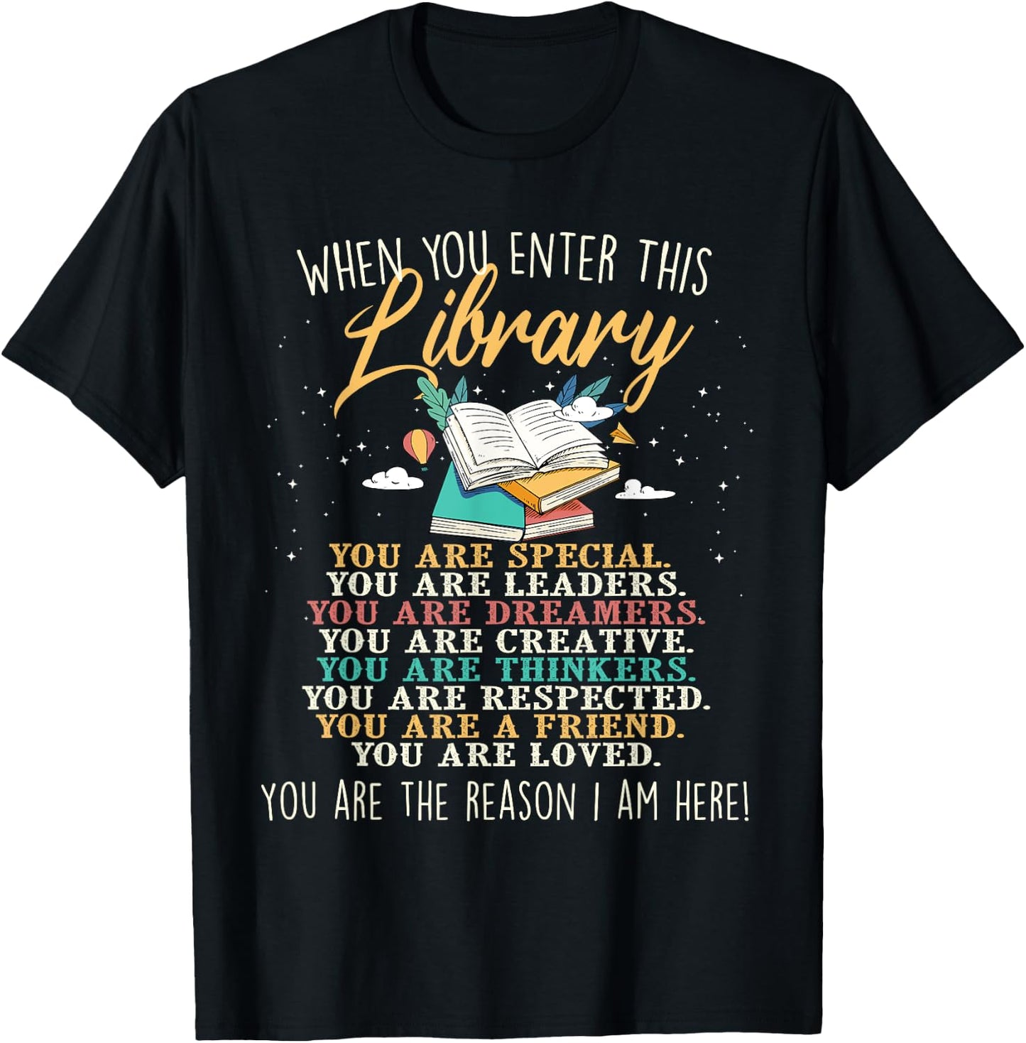 When You Enter This Library - Librarian Bookworm Book Reader T-Shirt - T-Shirt | Black