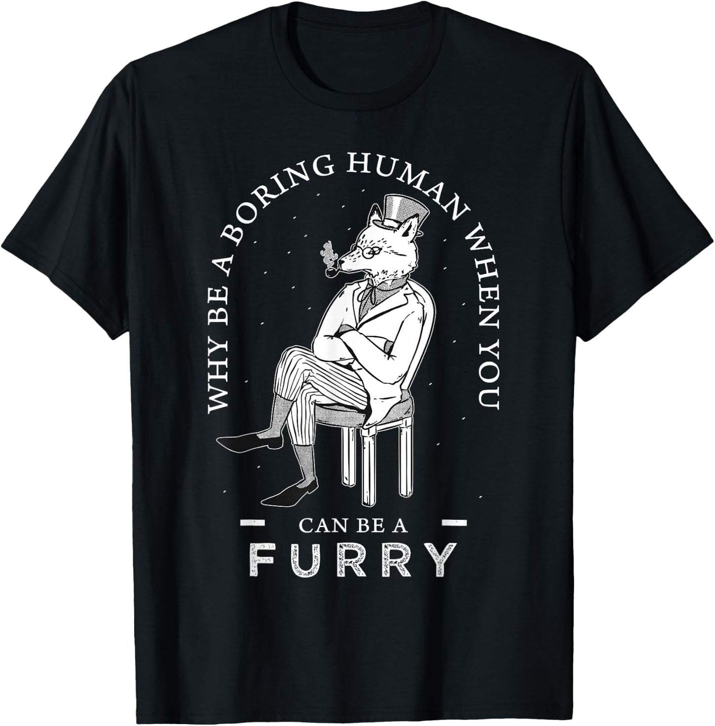 Anthropomorphic Fox Fursona Furry Fandom Fursuit T-Shirt - T-Shirt | Black