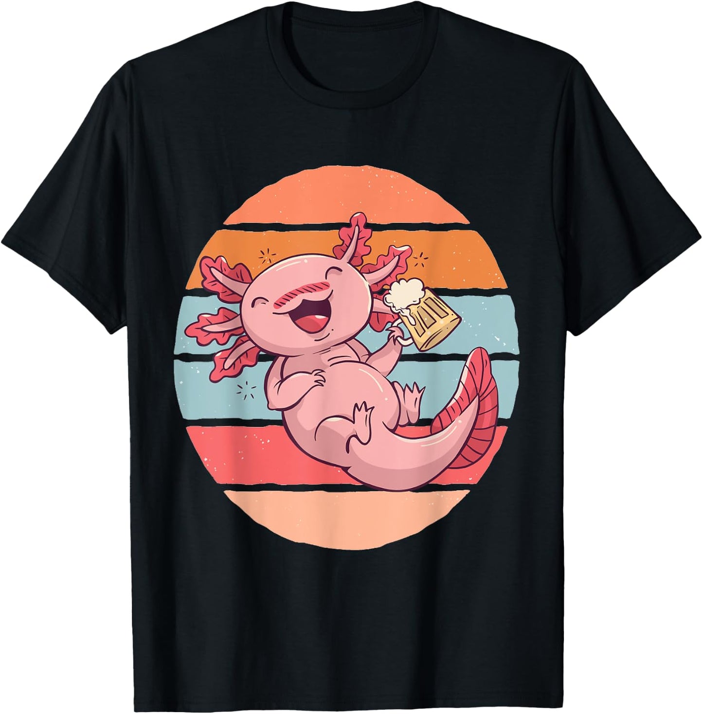 Axolotl loves Beer I Love Beer A-Lotl Axolotl fans Drinks T-Shirt - T-Shirt | Black