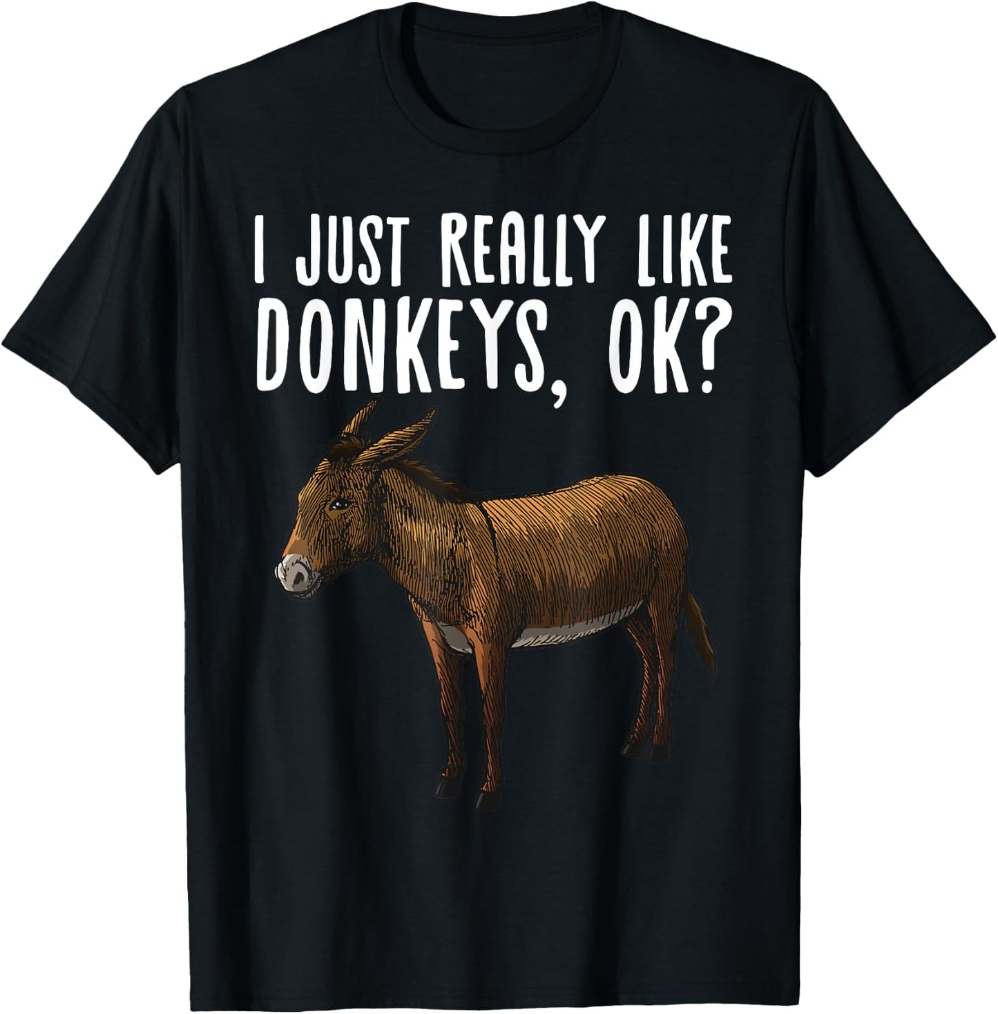 Funny Donkey Design Women Mule Animal Farming Horse T-Shirt - T-Shirt | Black
