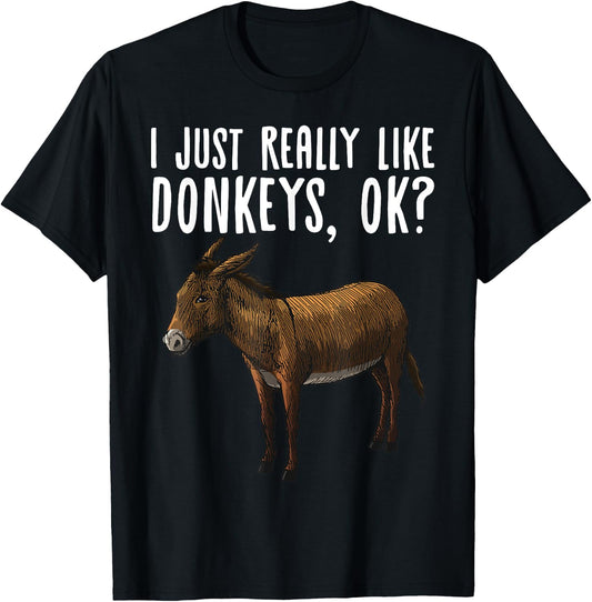 Funny Donkey Design Women Mule Animal Farming Horse T-Shirt - T-Shirt | Black