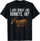 Funny Donkey Design Women Mule Animal Farming Horse T-Shirt - T-Shirt | Black