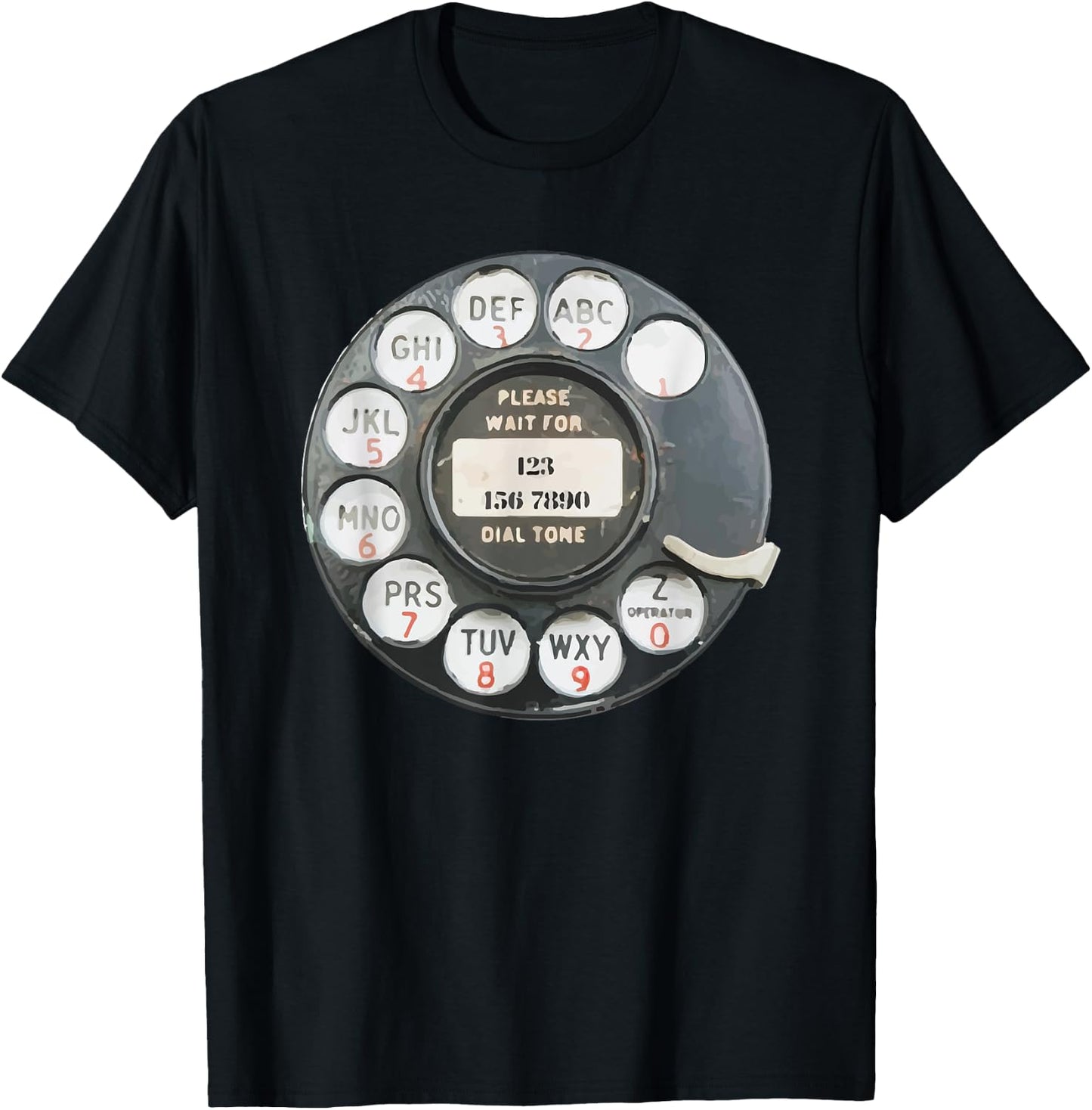 Vintage Retro Rotary Dial Phone Graphic Art T-Shirt - T-Shirt | Black
