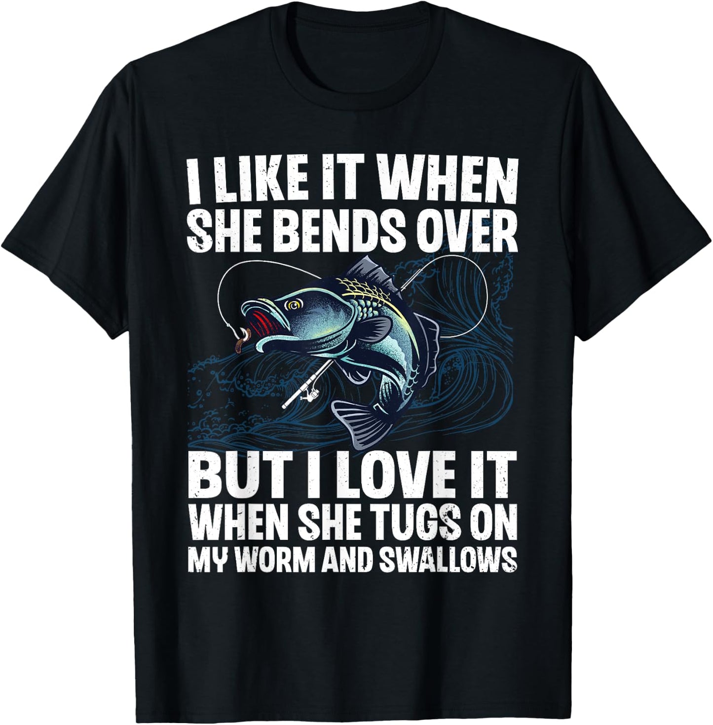 Funny Fishing Design Women Fishing Fish Fisherman T-Shirt - T-Shirt | Black
