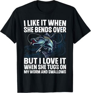 Funny Fishing Design Women Fishing Fish Fisherman T-Shirt - T-Shirt | Black