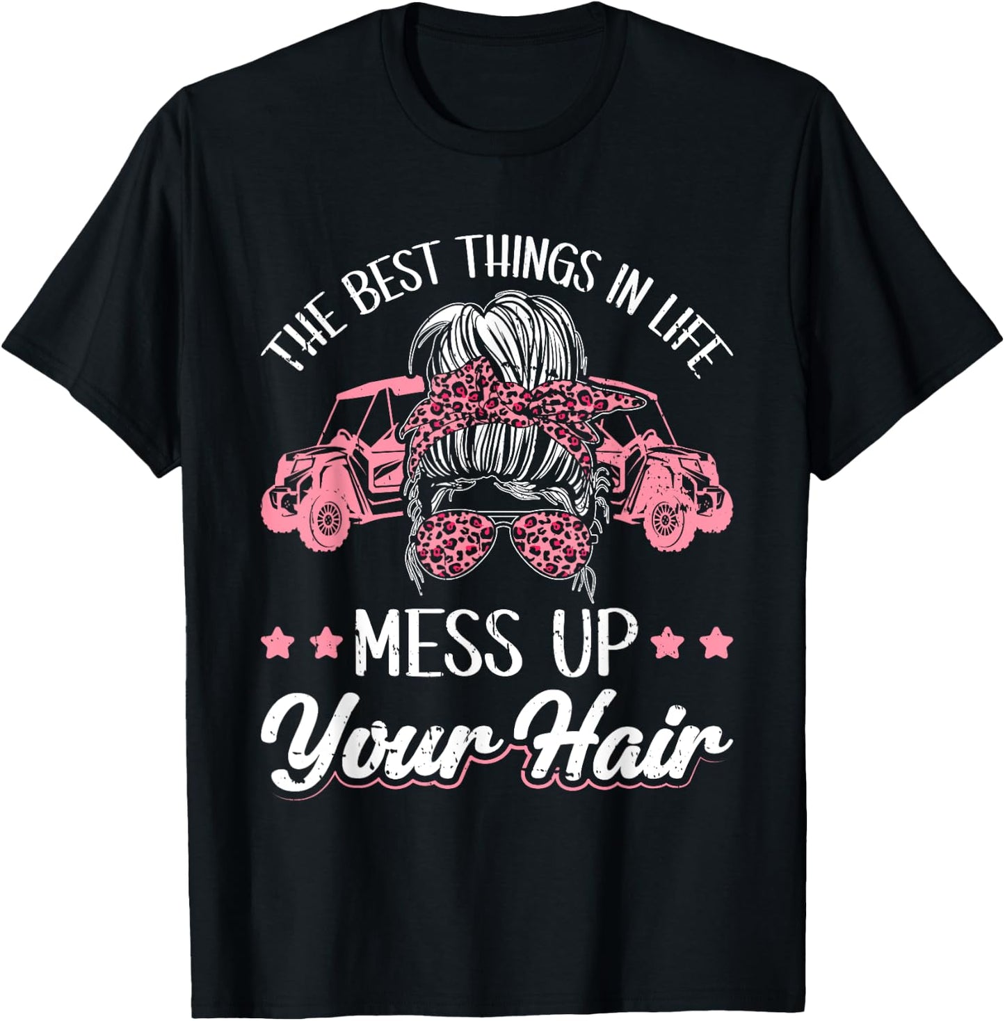 Women Motorcycle The Best Things In Life Mess Up Your Hair T-Shirt - T-Shirt | Black