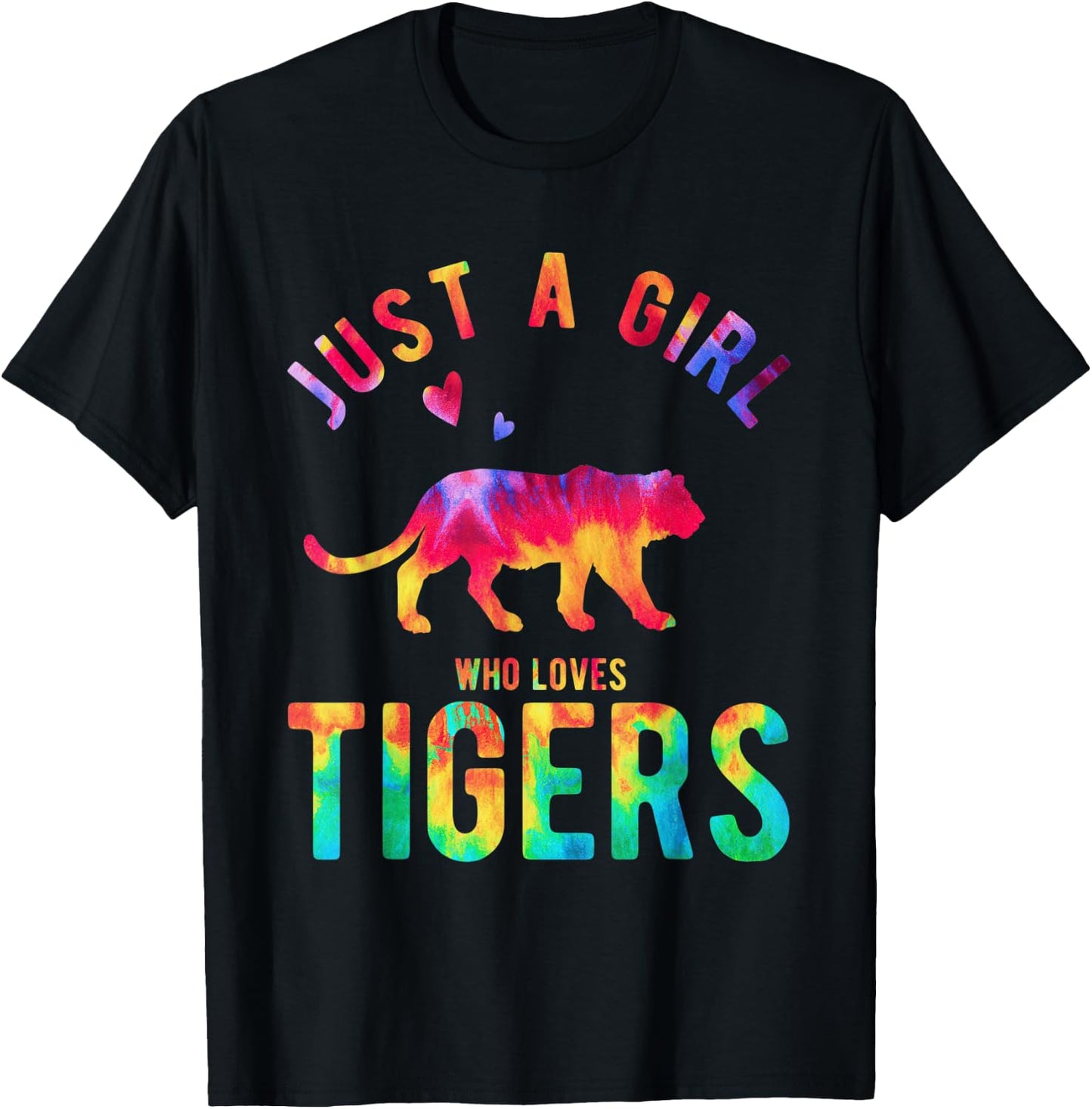 Just A Girl Who Loves Tigers Tiger Lover Funny Tiger T-Shirt - T-Shirt | Black