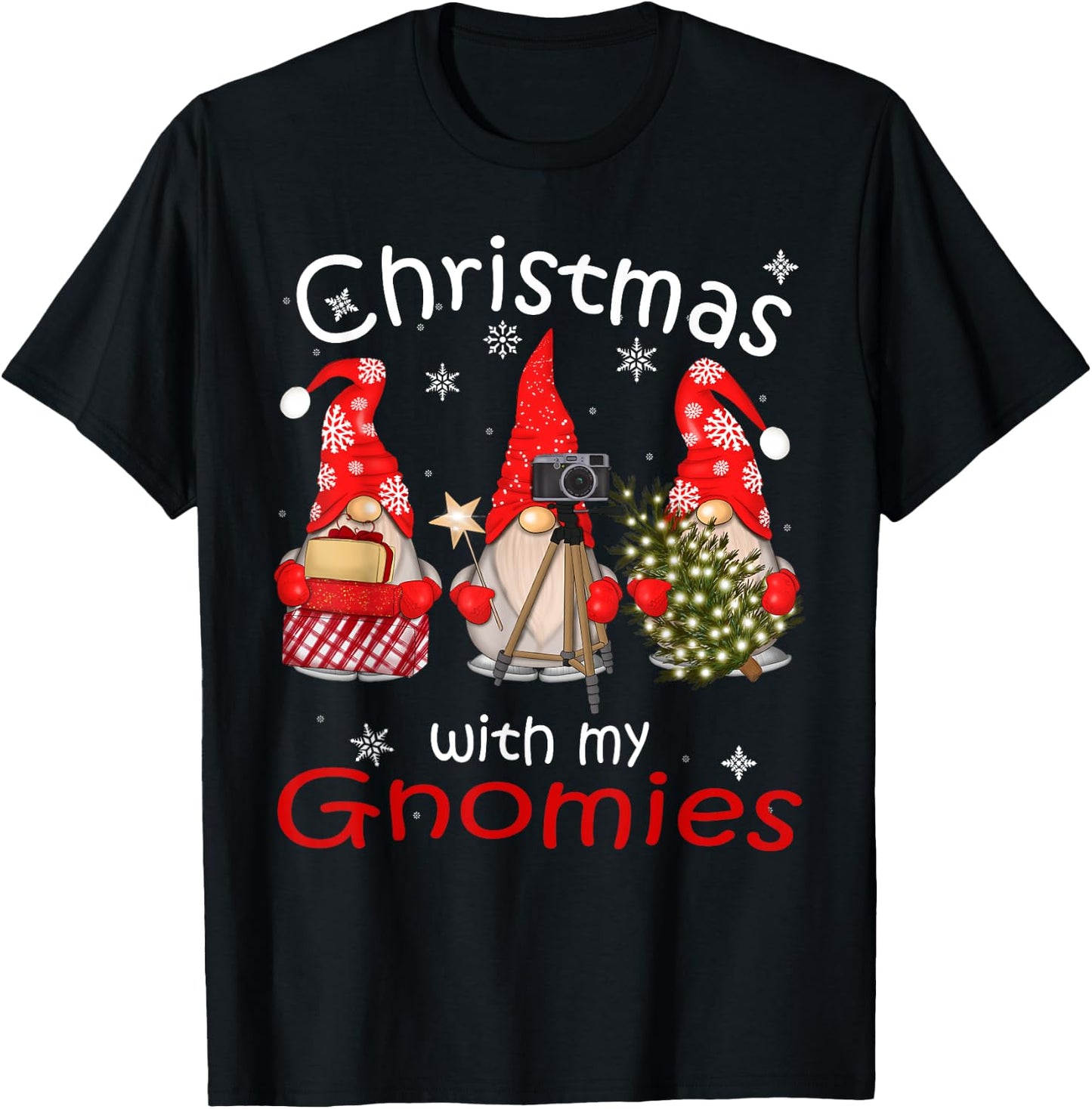 Gnome Gifts Funny Family Christmas Shirts Women 2024 T-Shirt - T-Shirt | Black