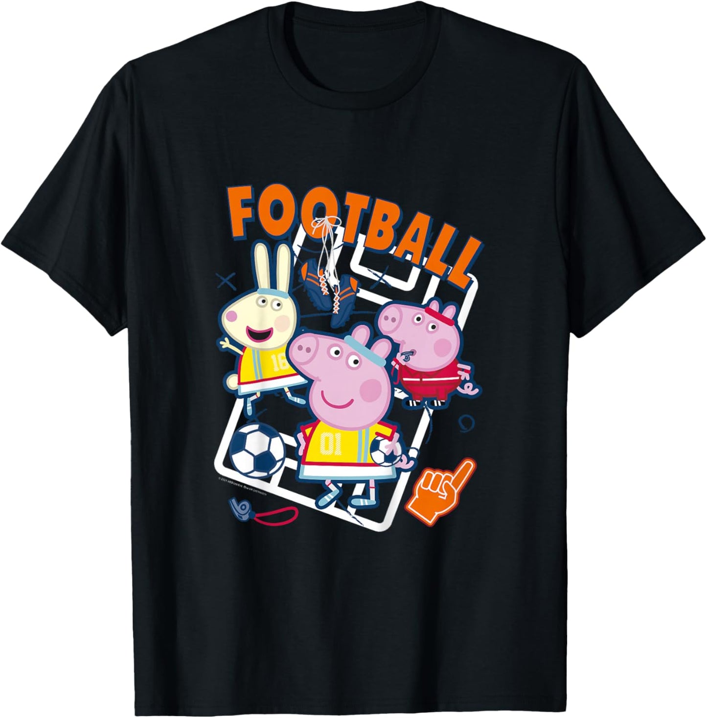 Peppa Pig Football Group Shot T-Shirt - T-Shirt | Black