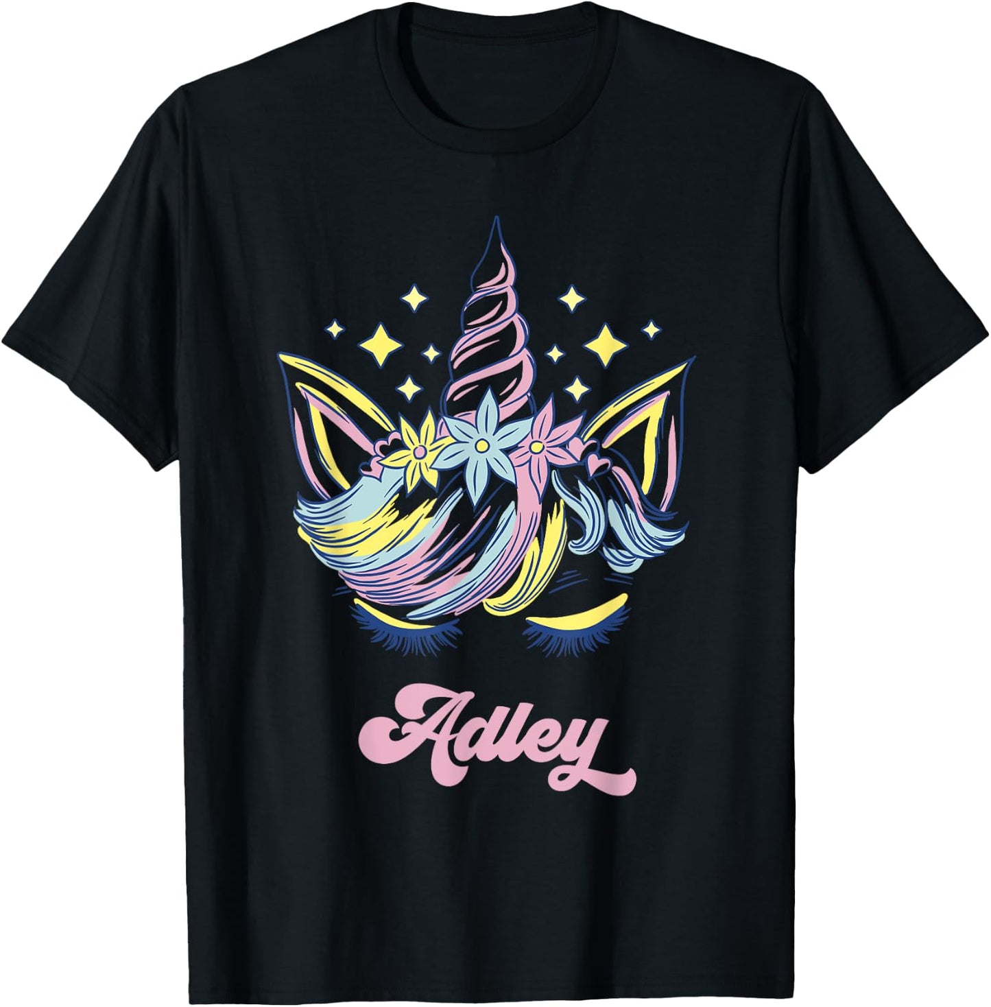 Adley Merch Unicorn Design T-Shirt - T-Shirt | Black