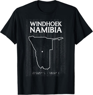 Windhoek Namibia Country Capital City Flag Patriotic T-Shirt - T-Shirt | Black