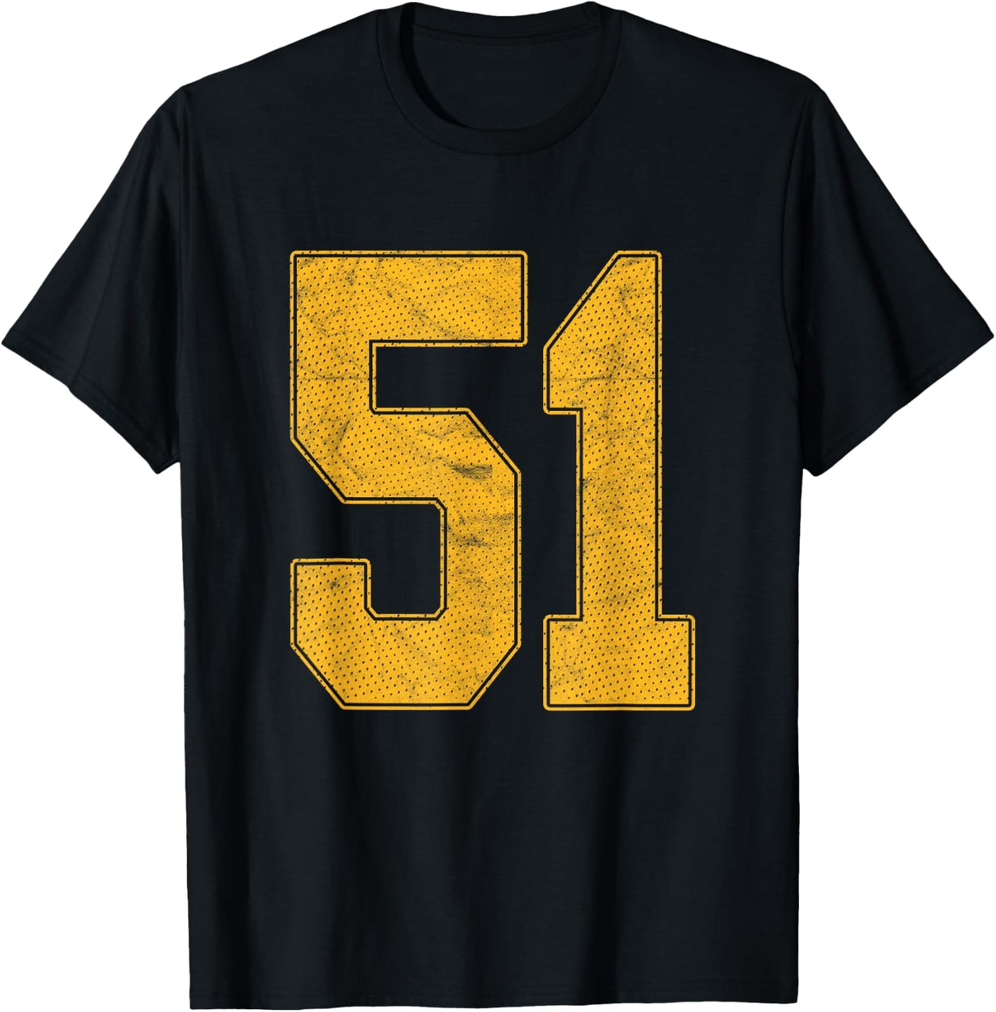 Number 51 Numbered Uniform Sports Team Jersey 51st Birthday T-Shirt - T-Shirt | Black