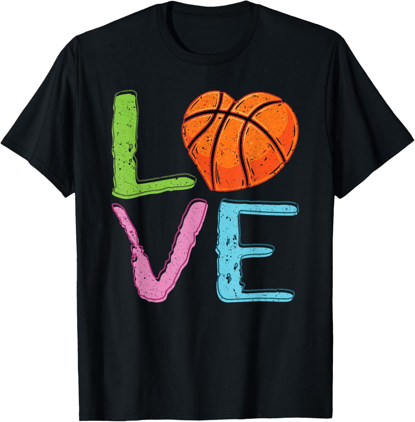 Love Basketball Cute Women Girls Basketball Lover T-Shirt - T-Shirt | Black