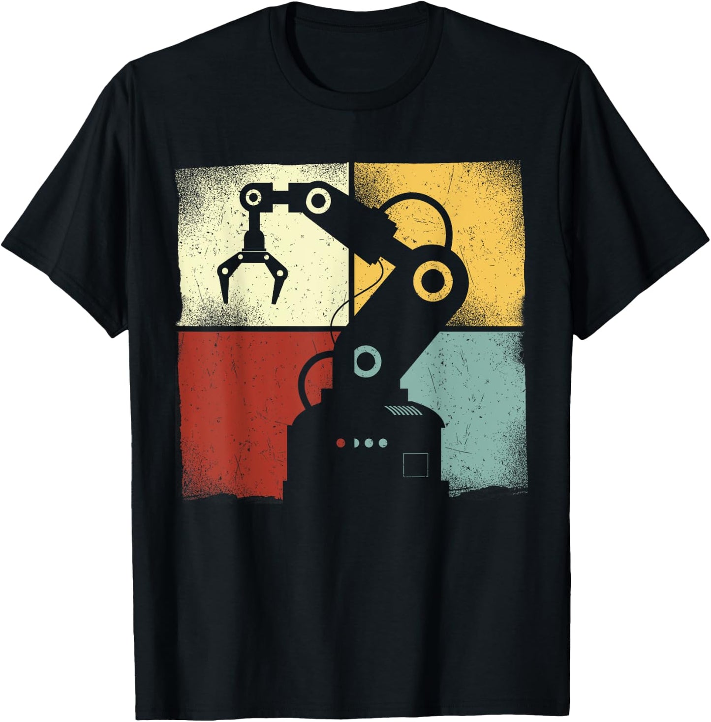 Robot Robotics Engineer Retro Vintage T-Shirt - T-Shirt | Black
